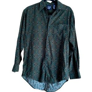 GAP Green Patterned Button Down Shirt